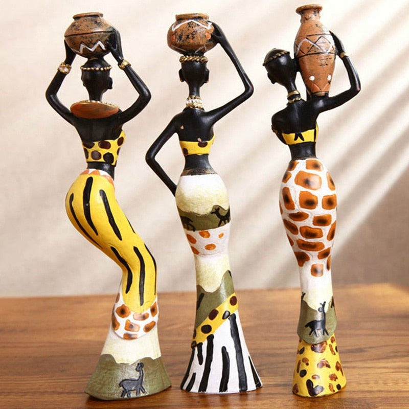 3pcs/set African Women Figurines