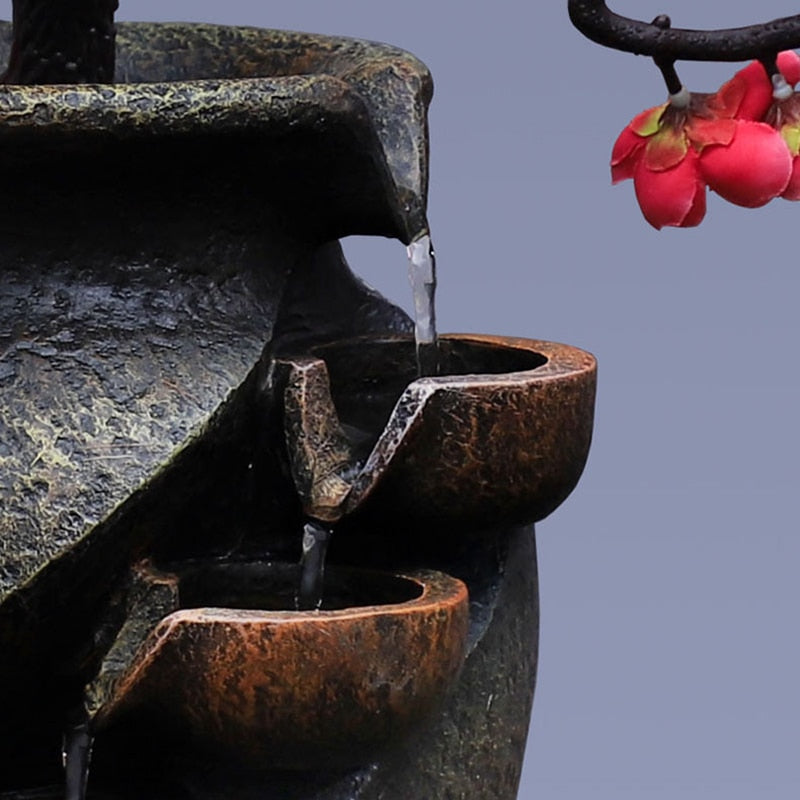 Plant Vase Waterfall Fountain