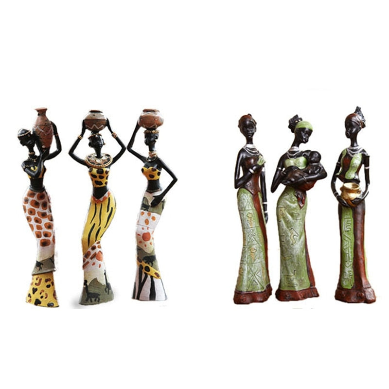 3pcs/set African Women Figurines