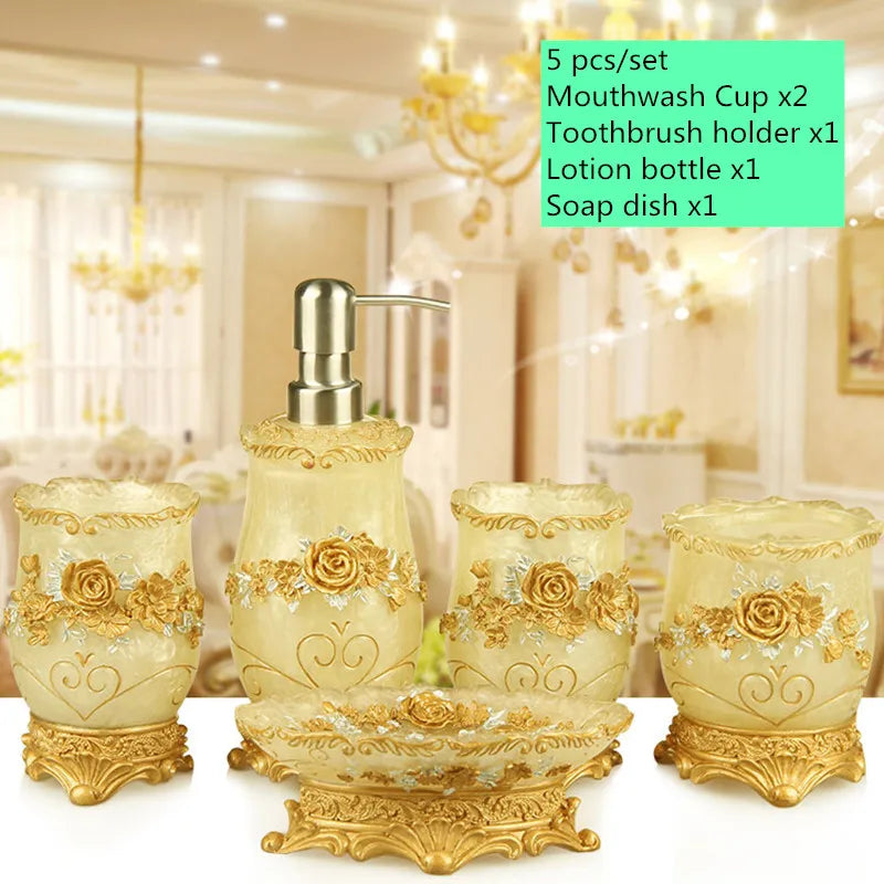 European style luxury Bathroom Accessories Set