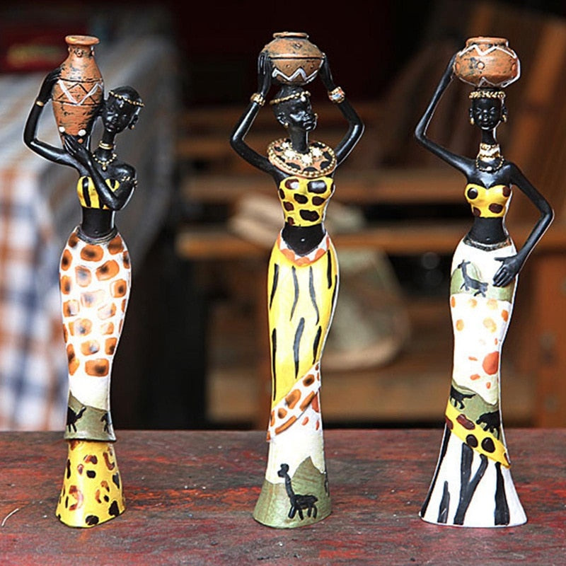 3pcs/set African Women Figurines