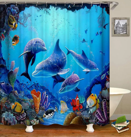 Dolphin Shower Curtain 3D