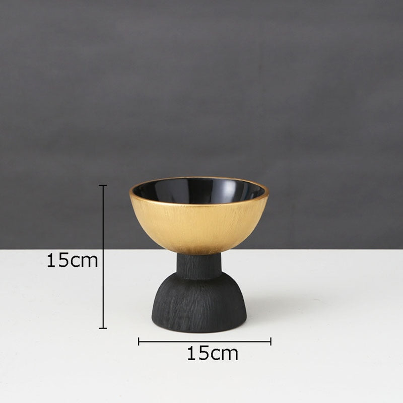 Black and Gold Ceramic Vase