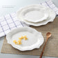 3pcs Set White Embossed Porcelain Dish