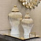 Golden Stripes Decorative Ginger Jar