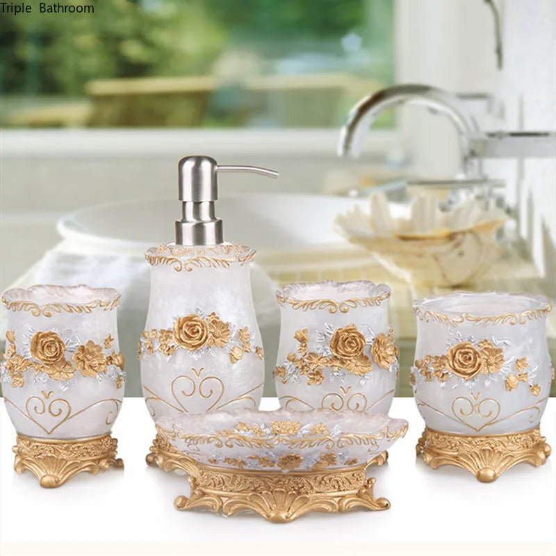 European style luxury Bathroom Accessories Set