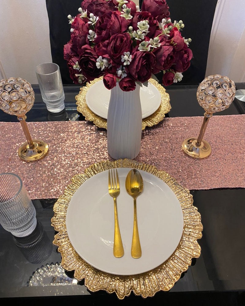 4pcs Gold Charger Plates