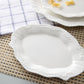 3pcs Set White Embossed Porcelain Dish