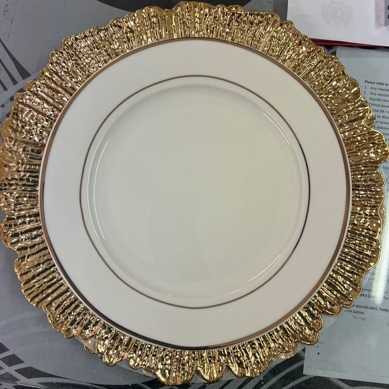 4pcs Gold Charger Plates