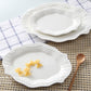 3pcs Set White Embossed Porcelain Dish