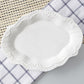 3pcs Set White Embossed Porcelain Dish