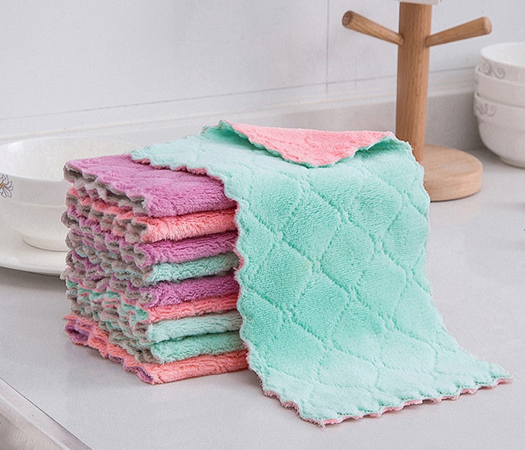 5Pcs Microfiber Absorbent Kitchen Towel