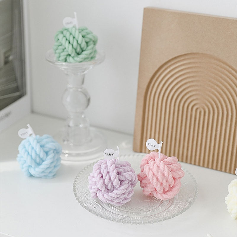 Wool Ball Candles