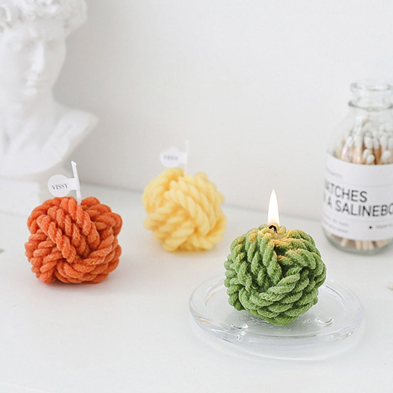 Wool Ball Candles