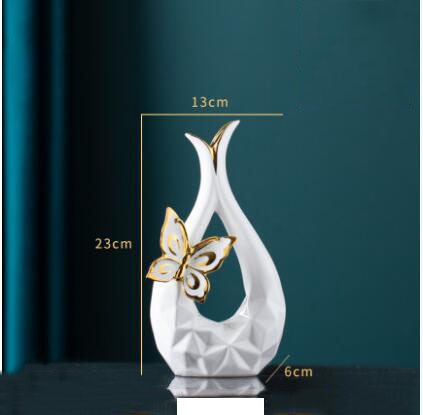 Modern Butterfly Ceramic Vase 2pc