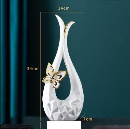 Modern Butterfly Ceramic Vase 2pc