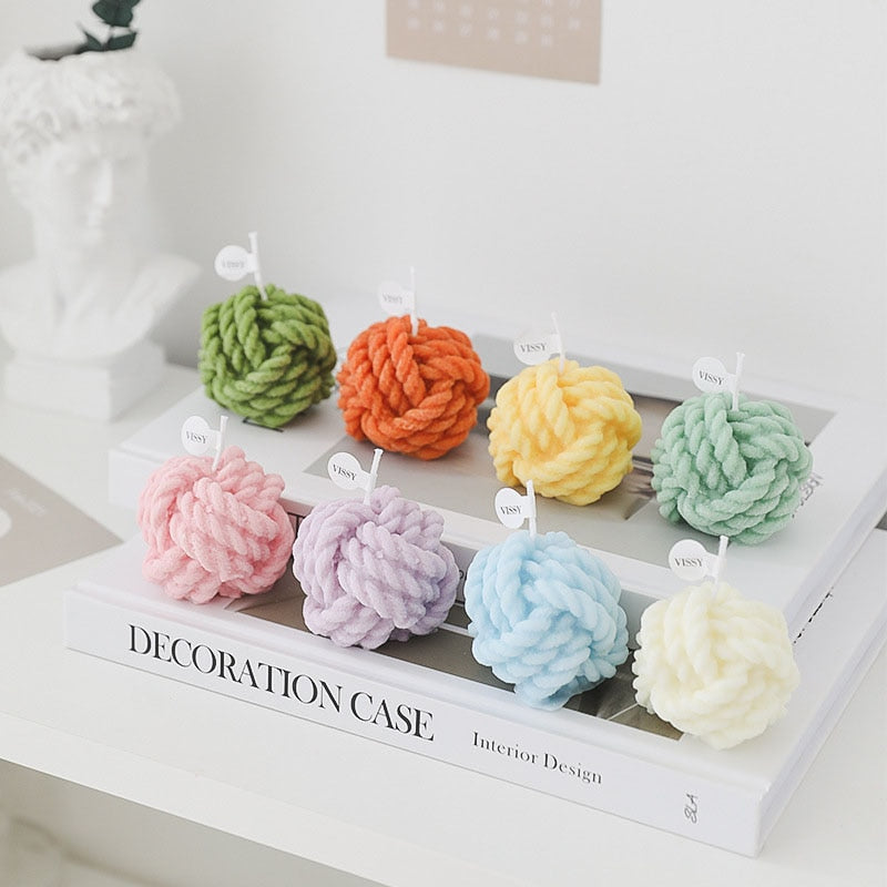 Wool Ball Candles