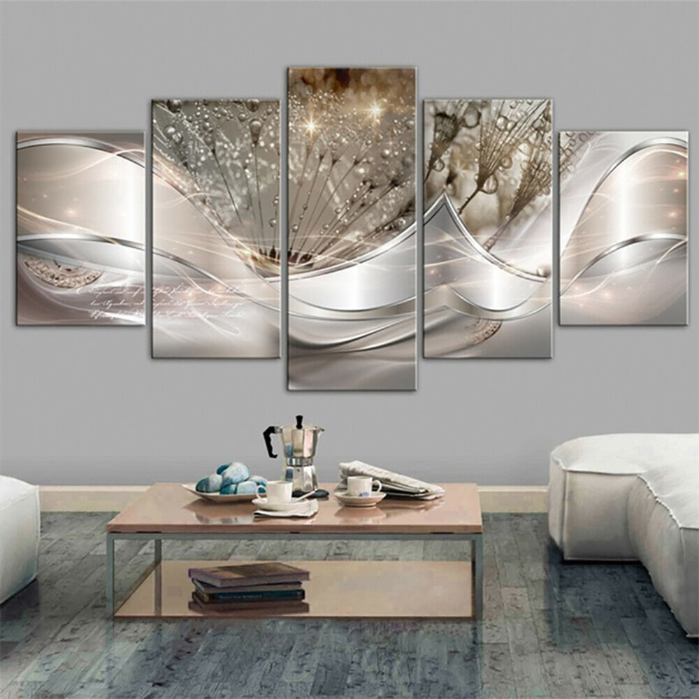 5 Pieces Droplets in the Rain Wall Art Canvas