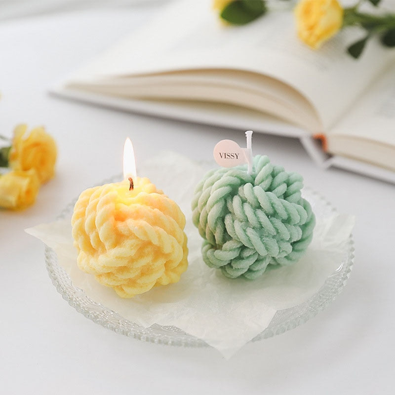 Wool Ball Candles