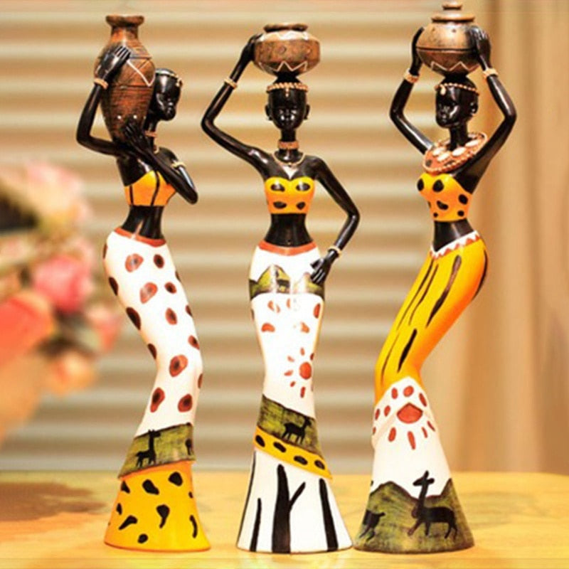 3pcs/set African Women Figurines