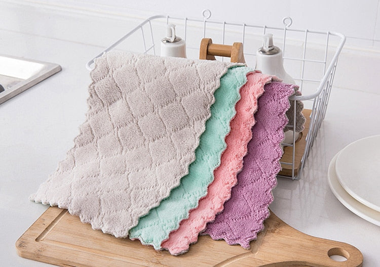 5Pcs Microfiber Absorbent Kitchen Towel