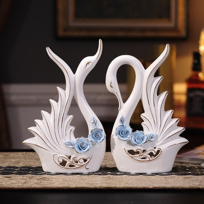 Ceramic Swan Fugurines