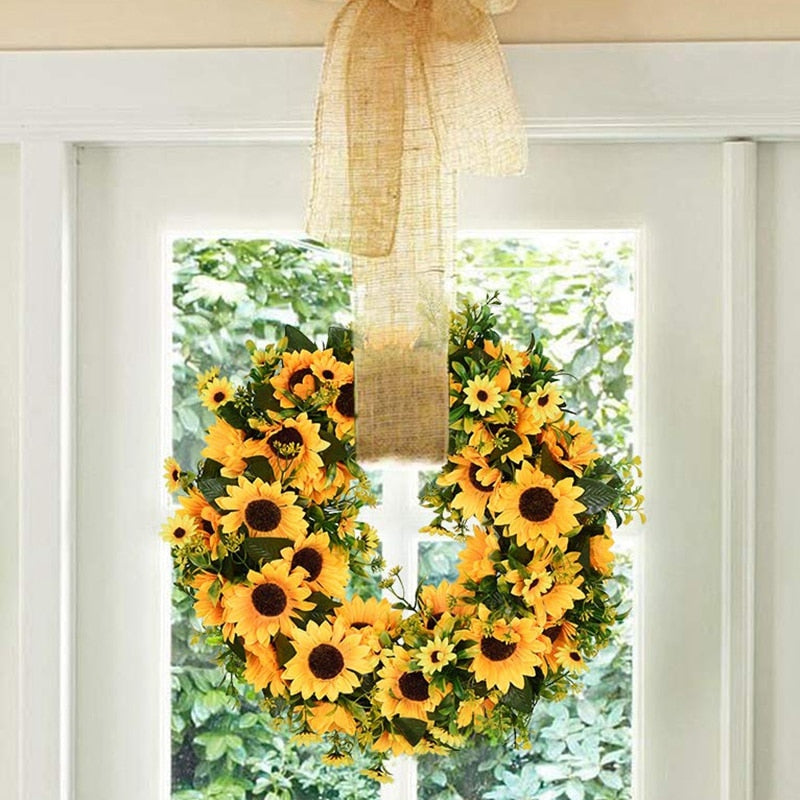 Sunflower Summer Wreath 16 Inch