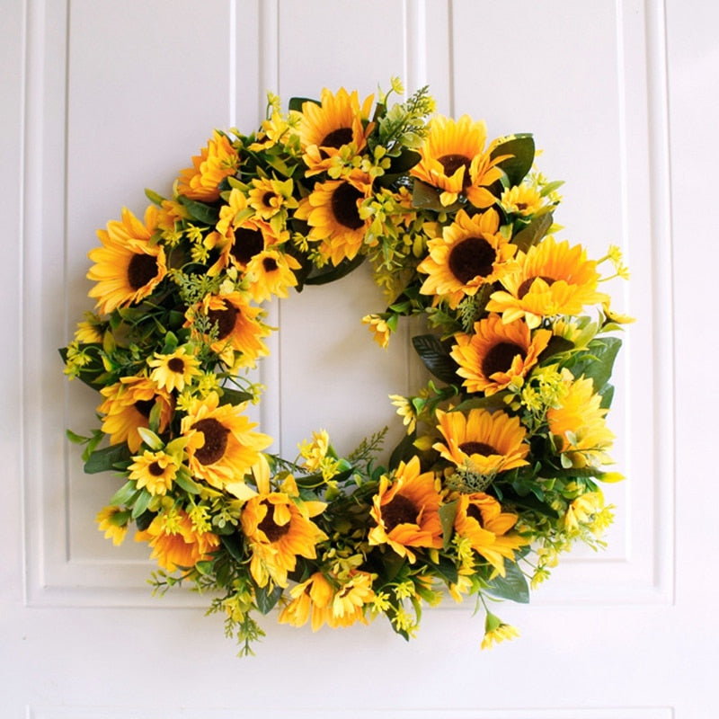 Sunflower Summer Wreath 16 Inch