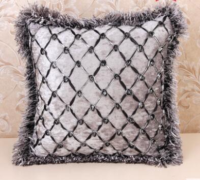 Embroidered black European style Pillow Cover