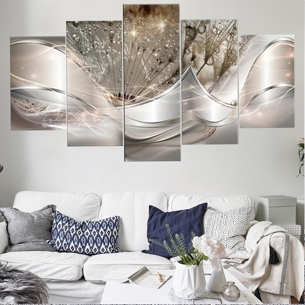 5 Pieces Droplets in the Rain Wall Art Canvas