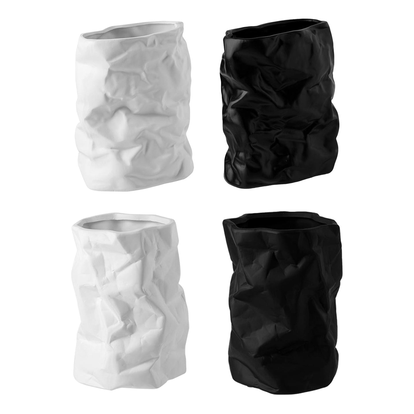 Nordic Crumpled Ceramic Vase