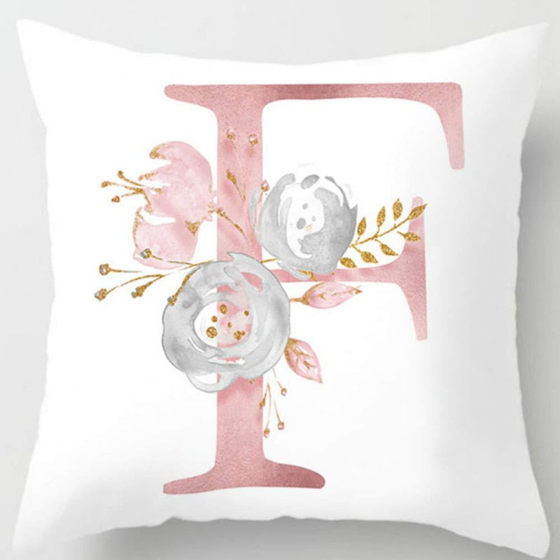 Melanie Pink Letter Cushion Cover