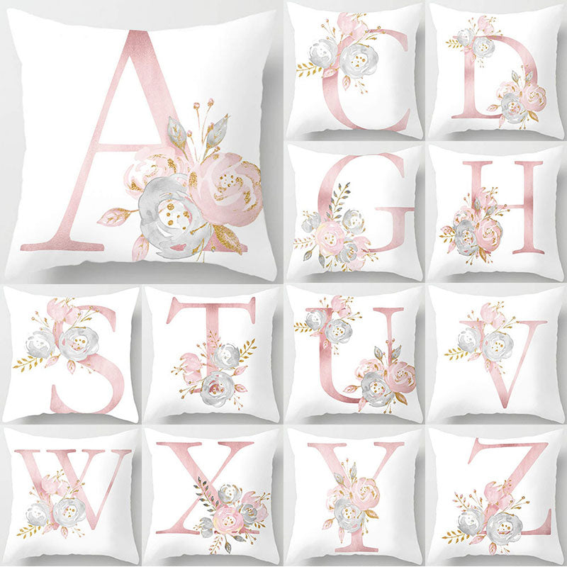 Melanie Pink Letter Cushion Cover