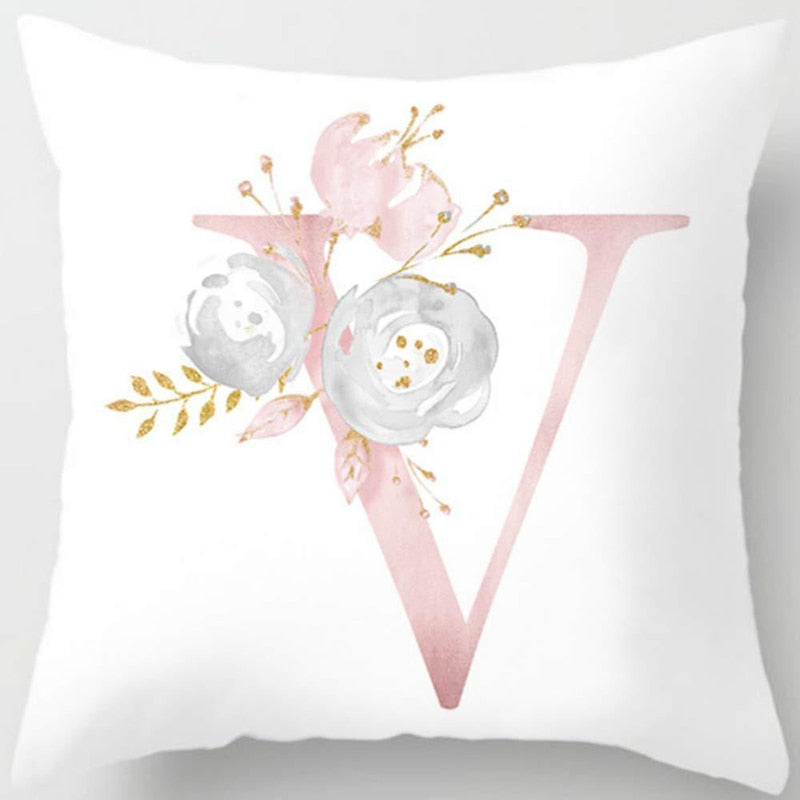 Melanie Pink Letter Cushion Cover