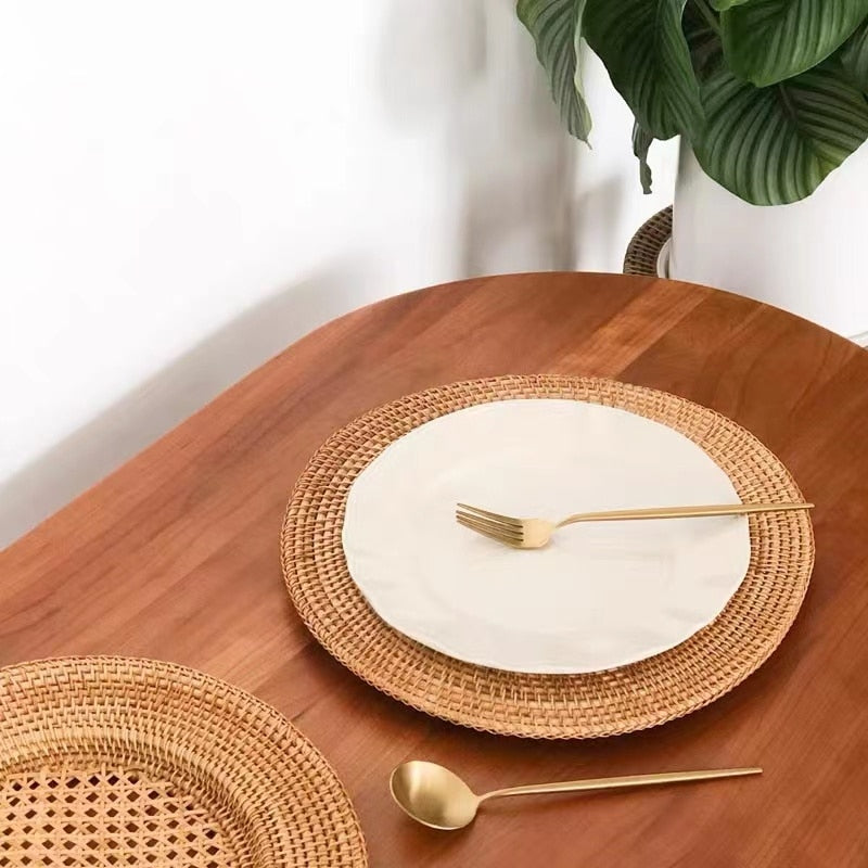 Rattan 33cm Charger Plates