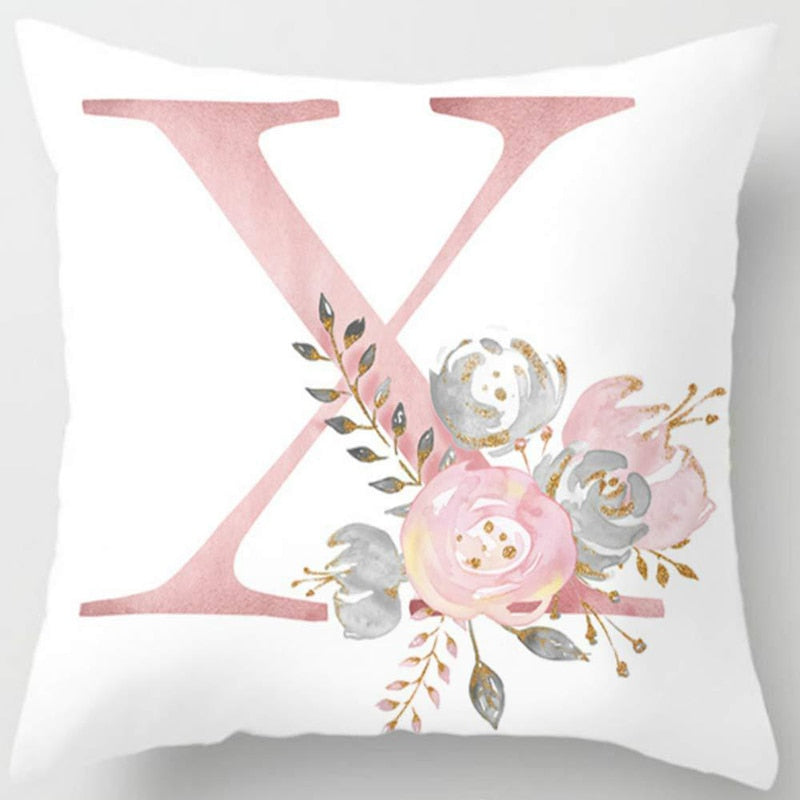 Melanie Pink Letter Cushion Cover