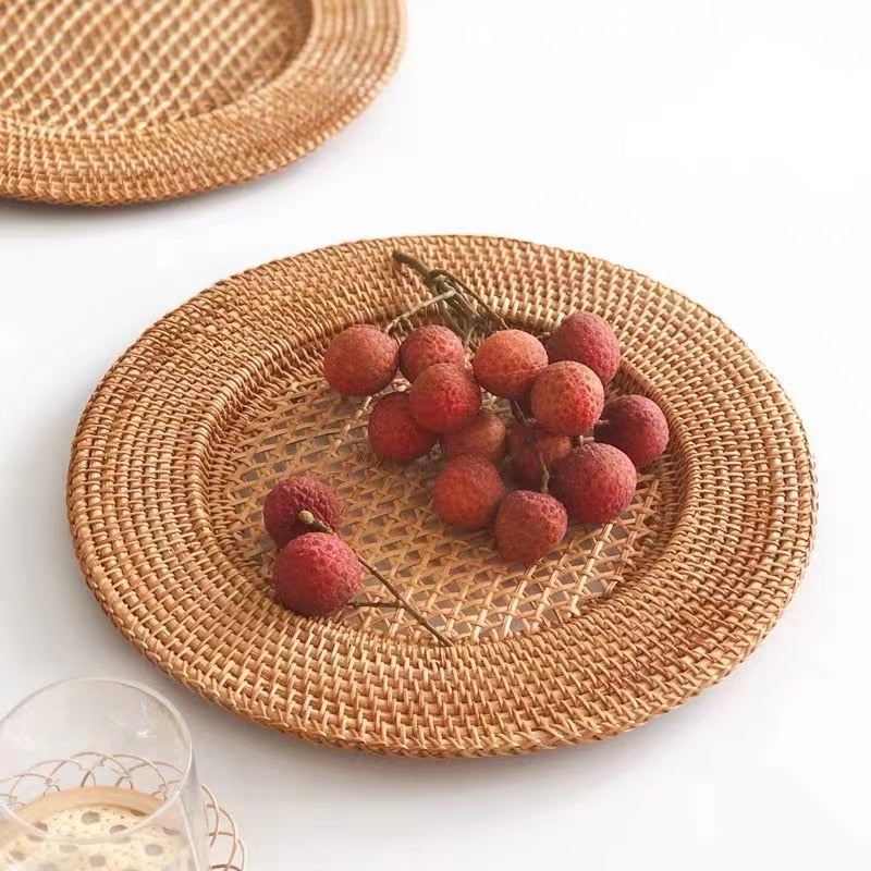 Rattan 33cm Charger Plates