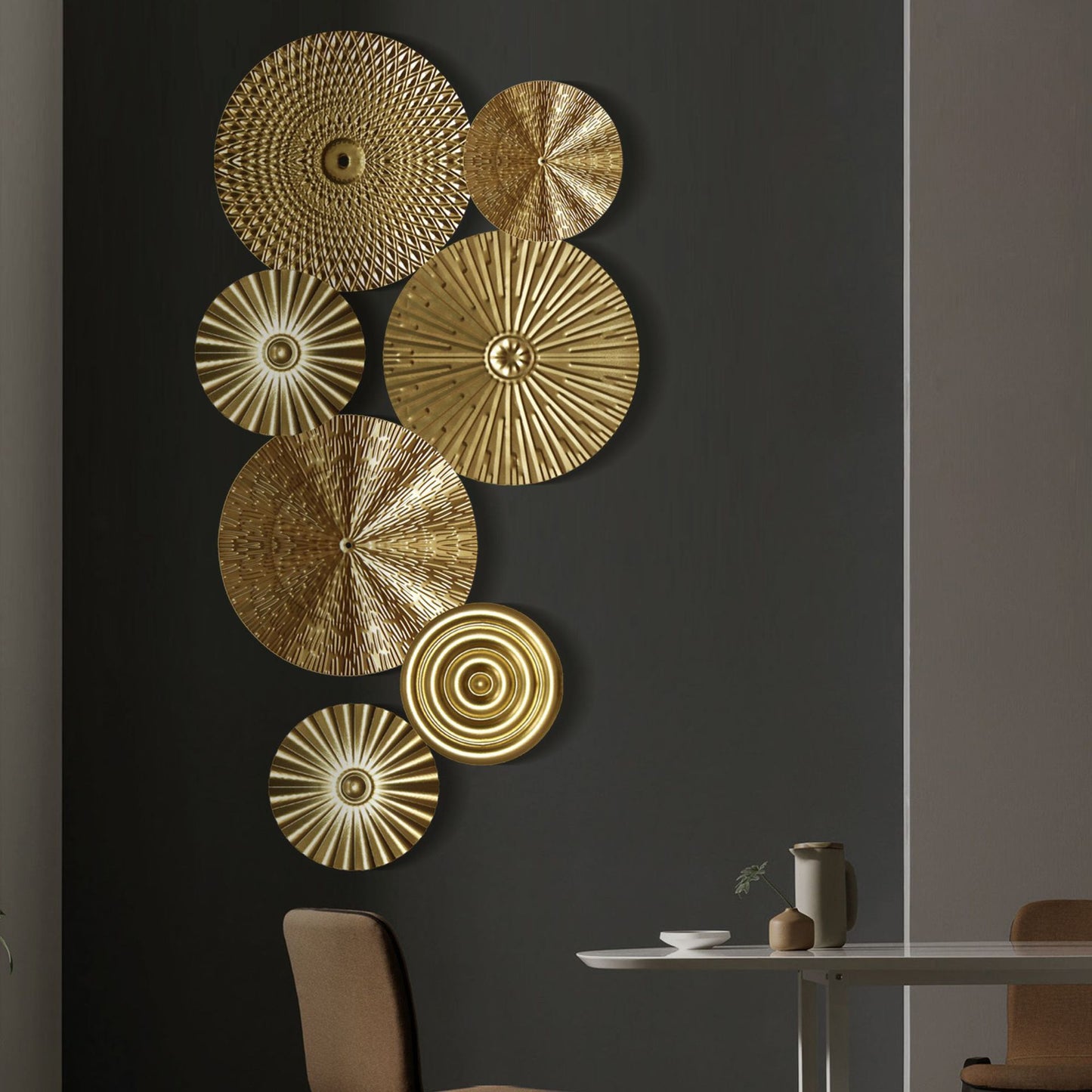 Round Golden Wall Decor