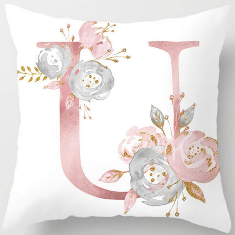 Melanie Pink Letter Cushion Cover