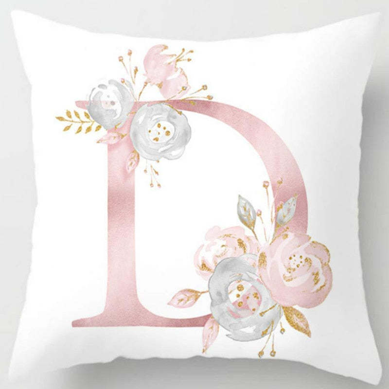 Melanie Pink Letter Cushion Cover