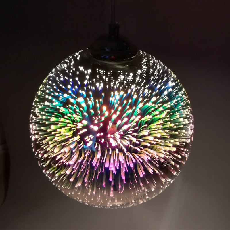 Fireworks 3D Stained Glass Pendant