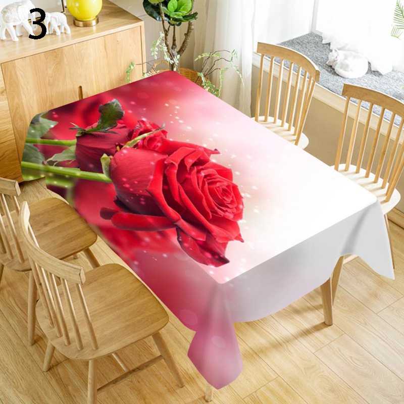 Rose Flower Rectangular Tablecloths