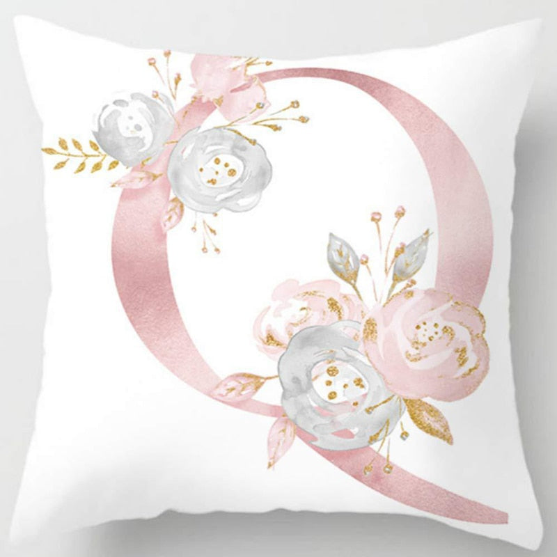 Melanie Pink Letter Cushion Cover