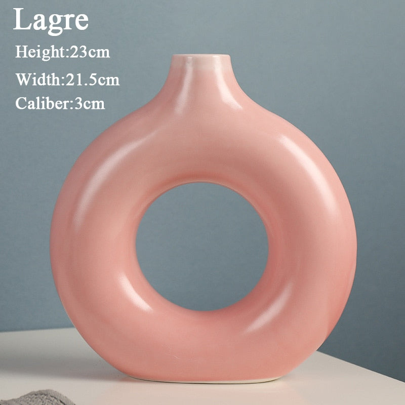 Nordic Circular Hollow Ceramic Vase!