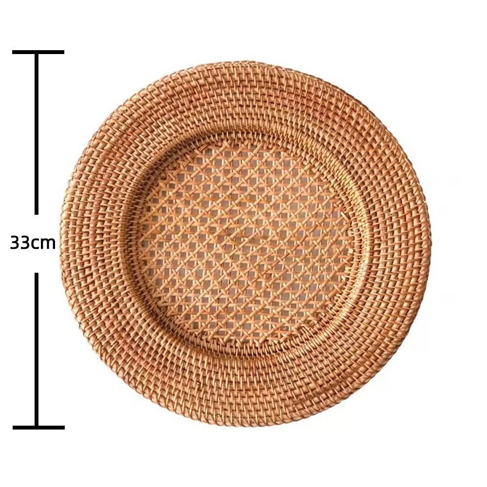 Rattan 33cm Charger Plates