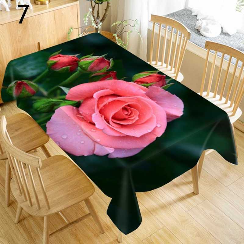 Rose Flower Rectangular Tablecloths