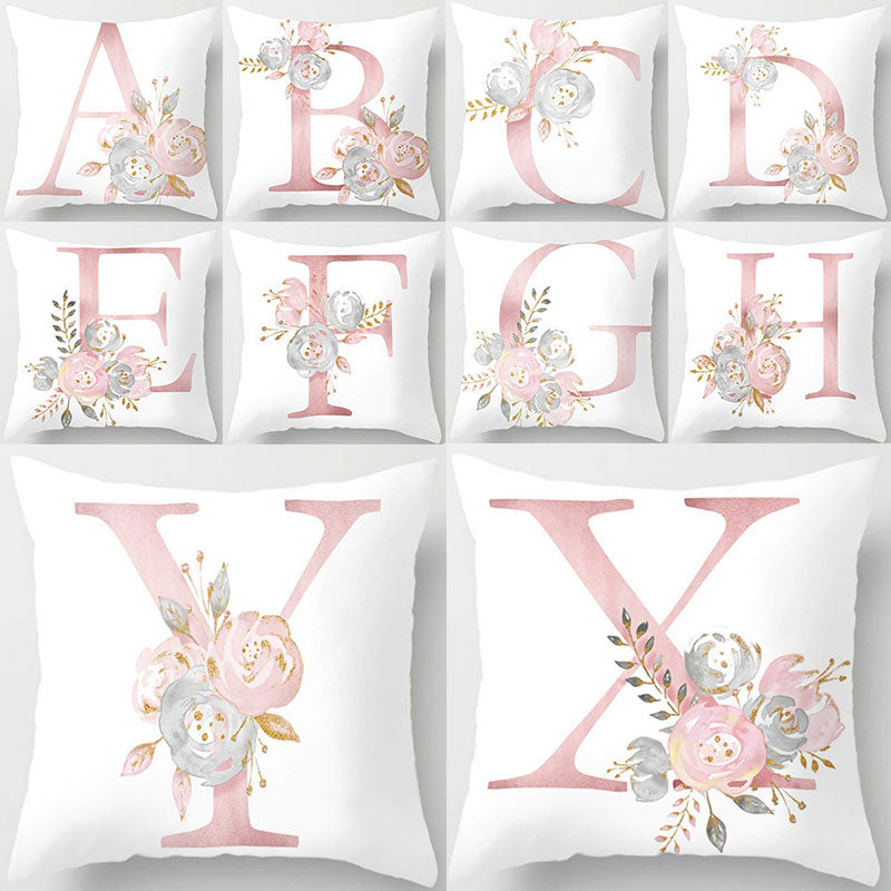 Melanie Pink Letter Cushion Cover