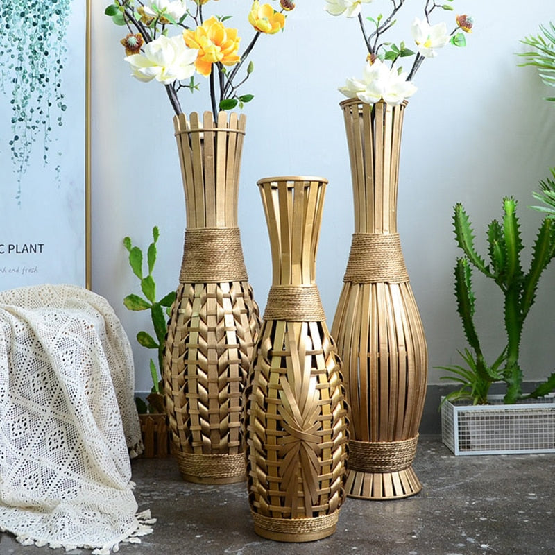 Wicker Floor Vase