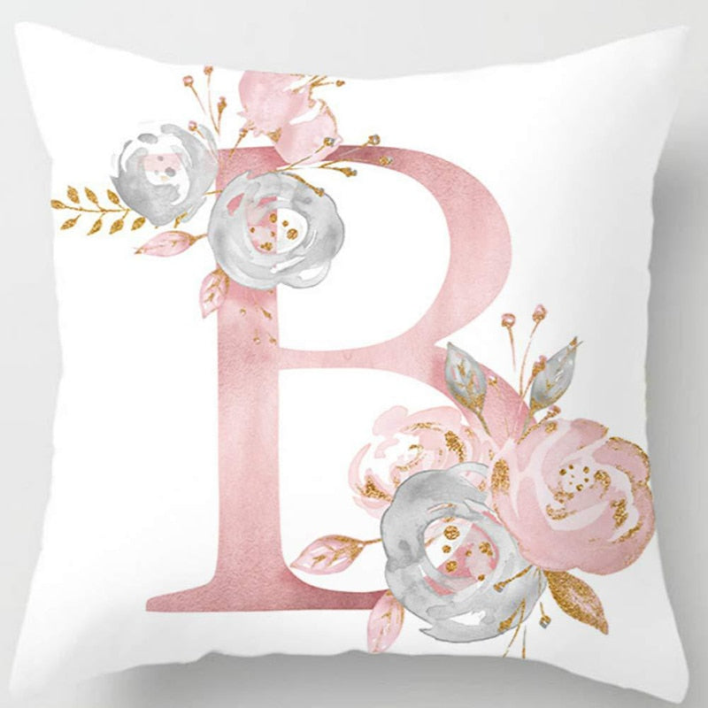 Melanie Pink Letter Cushion Cover