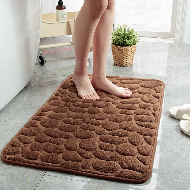 Cobblestone Embossed Bathroom Rug